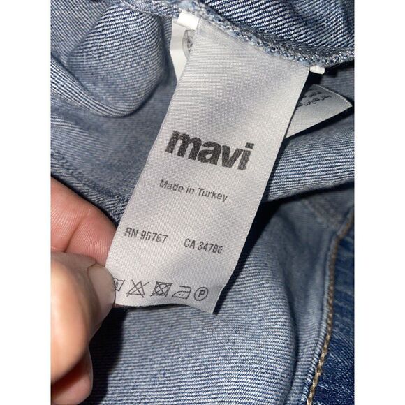 NEW MAVI jean jacket distress Women JILL punk rock y2k 90s grunge L western - Picture 10 of 10